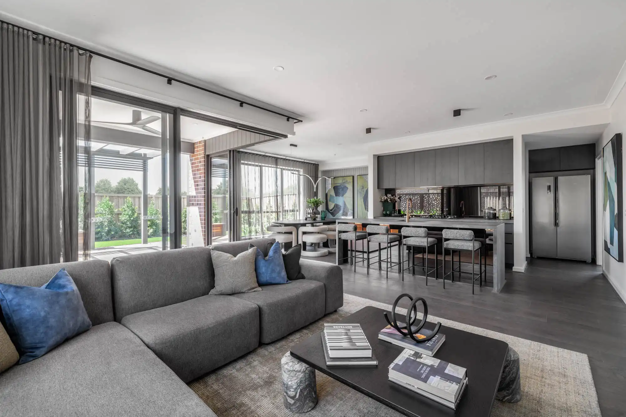 The Walkerville 38 in Werribee, Dark timber flooring and cabinetry for a key feature throughout this home.