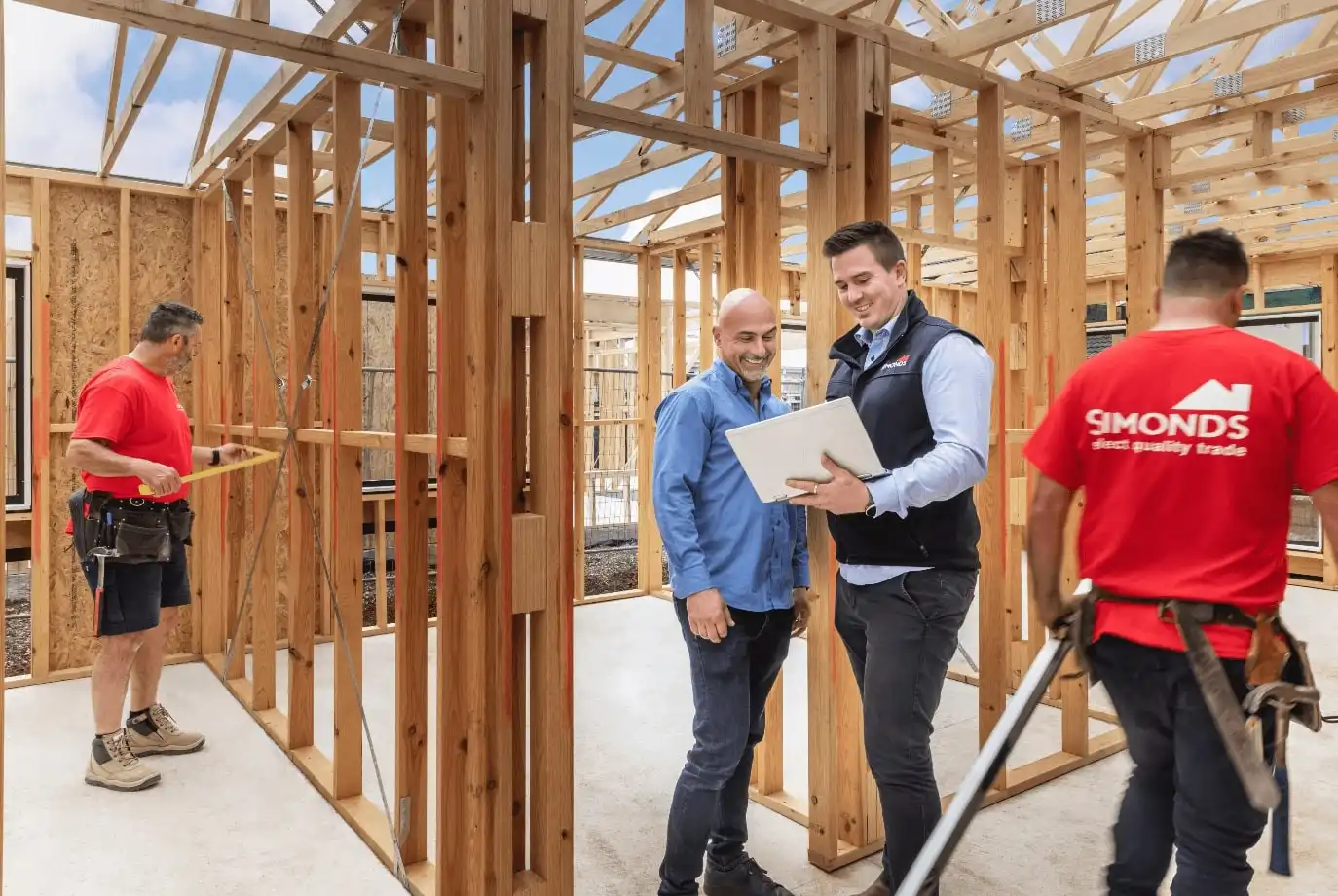 quality home builder at a construction site