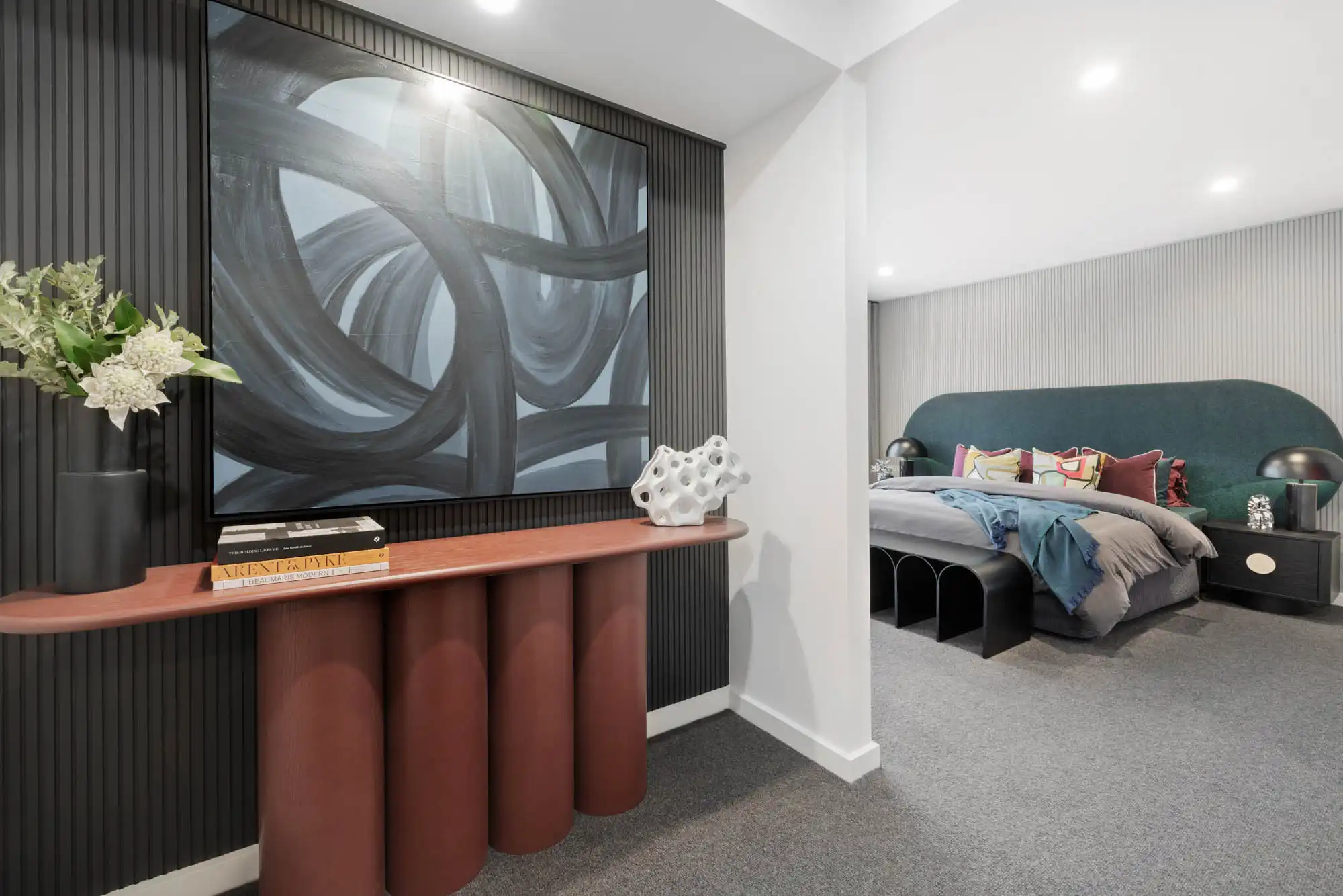 Interior photo of an open concept bedroom as a part of Silverton 45 home design.